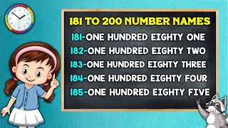 181 to 200 Number Names in English  181 to 200 Spelling  Video For Kids [upl. by Ahsuoj]