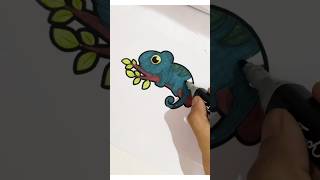 How to colour lizard 🦎 shorts viral drawing [upl. by Imij]