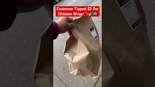 DoorDash Customer Tipped 2 For Chicken Wrap 🐓🍗🥬🚙 shorts fooddelivery lettucewrap gigworker [upl. by Budge909]