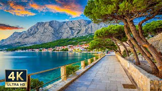 Brela Croatia 🇭🇷 4K Makarska Riviera Walking Tour Beaches and Promenade 2023 [upl. by Aratahc]