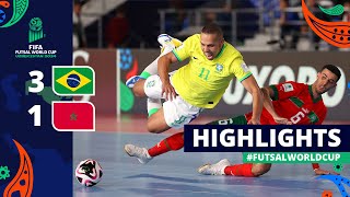 Brazil v Morocco  FIFA Futsal World Cup 2024  Quarterfinals  Highlights [upl. by Enelrae603]