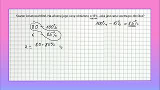 PROCENTY od podstaw zadania tekstowe z procentami klasa 6 i 7 zadanie 5 [upl. by Riobard574]