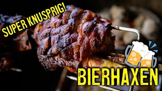 🍖 Haxen vom Grill  Extrem knusprig und super lecker BIERHAXEN vom Drehspieß 💥 [upl. by Faso55]