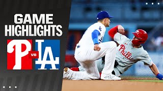 Phillies vs Dodgers Game Highlights 8624  MLB Highlights [upl. by Anin]