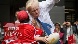 Boris Johnson takes out boy in rugby  BBC News [upl. by Nave]