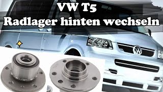 VW T5T6 Radlager hinten wechseln VW T5T6 Rear Wheel Bearing Replacement [upl. by Imis539]