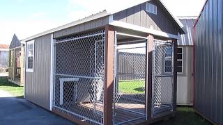 DERKSEN 8X16 DOUBLE DOG KENNEL AT BIG Ws PORTABLE BUILDINGS IN LAFAYETTE LOUISIANA [upl. by Cooley710]