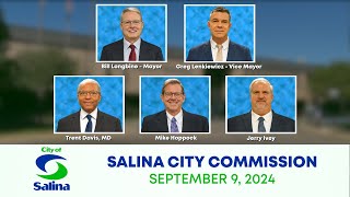 Salina City Commission Study Session and Meeting  September 9 2024 [upl. by Aiveneg]