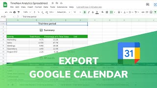 How to export Google Calendar to Excel In 3 Clicks [upl. by Artemus550]