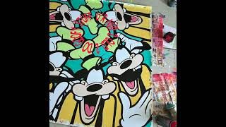 Goofy Stuff  Comics Cartoons Disney Painting on Canvas hand painted Artwork by Gardani PopArt [upl. by Tada358]