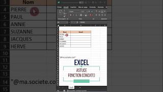 Excel Fonction CONCAT [upl. by Osrock]