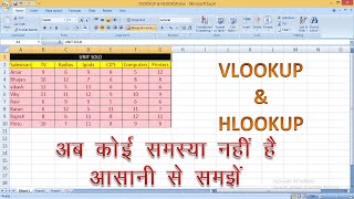 Vlookup and Hlookup in Excel  Vlookup and Hlookup Kya hota hai in Hindi [upl. by Lavinie]