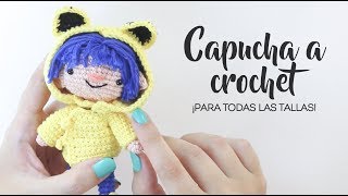 Cómo hacer una capucha a crochet  ¡Todas las tallas [upl. by Walcoff618]