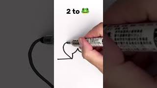 Draw 2 to Frog 🐸 easy drawing ideas for kids easydrawing kids shorts frog [upl. by Amanda]