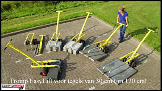 Tegels leggen 40x60 en verplaatsen Tromp Easylift  TessPaver tegellegger [upl. by Persse]