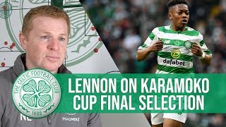 Neil Lennon on Karamoko Dembeles chances of playing in Scottish Cup Final [upl. by Sral503]