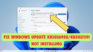 fix windows update kb5036980kb5037591 not installing [upl. by Theresina]