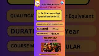 MD Naturopathy SpecializationMDS MD naturopathy Specialization MDS [upl. by Tindall68]