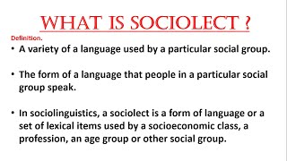 What is sociolect   Types  Examples  In Urdu and Hindi  Linguistics Term  Crash Course [upl. by Herzel992]