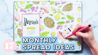 Monthly Spread Ideas For Your Bullet Journal  Plan With Me [upl. by Sirmons]