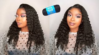 😳Would You Believe Its BRAZILIAN WOOL😱 Crochet Wavy Hairstyle Using Brazilian Wool [upl. by Atinel]