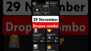 Dropee Daily Combo 29 November  Dropee Daily Combo Today [upl. by Kaylyn46]