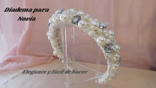 Diadema para Novia con perlas y cristales [upl. by Gahl]