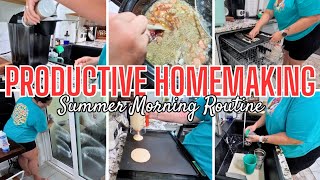 GET IT ALL DONE MORNING ROUTINE  PRODUCTIVE MORNING CLEANING MOTIVATION amp PANTRY FRIDGE RESTOCK [upl. by Deyes509]