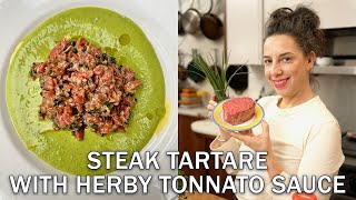 Savory Steak Tartare amp Herby Tonnato Sauce [upl. by Yhtorod]