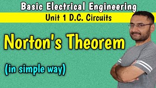 Nortons Theorem Unit 1 DC circuits BEE in हिन्दी BE 1st year engineering [upl. by Eniamreg]