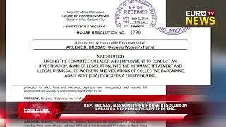 REP BROSAS NAGSUMITE NG HOUSE RESOLUTION LABAN SA NEXPERIA PHILIPPINES INC [upl. by Vitalis]