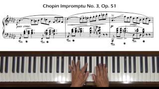 Chopin Impromptu No 3 Op 51 Piano Tutorial Part 2 [upl. by Sanjiv]