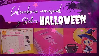 Calendario mensual 20242025  pegatinas de Halloween mega cute 🙌👻🎃🦇🎀 [upl. by Torras]