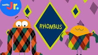 What is a Rhombus ♦️ Shapes Songs with the StoryBots  Netflix Jr [upl. by Airahs]