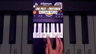 One Piece  Overtaken Easy Piano Tutorial viral shorts [upl. by Justinn]