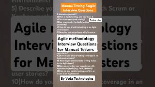 Manual Testingamp Agile Interview Questions for One of the MNC testingengineer vedatechnologies [upl. by Juditha]