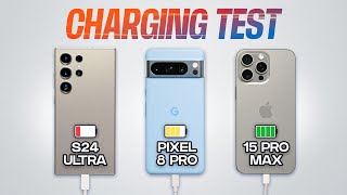 Samsung Galaxy S24 Ultra vs iPhone 15 Pro Max vs Pixel 8 Pro  ULTIMATE Battery Charging Test [upl. by Anima954]