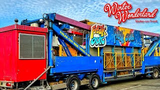 Funfair Ride Build Up Video  James Danter Jnr’s KMG Freak Out  Winter Wonderland Stoke [upl. by Hselin]