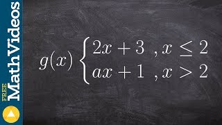 Learn how to find the value a that makes the function continuous [upl. by Fredenburg]