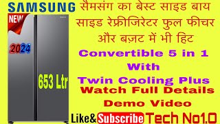 RS76CG80X0S9  samsung side by side refrigerator  samsung side by side refrigerator demo  Samsung [upl. by Frohne]