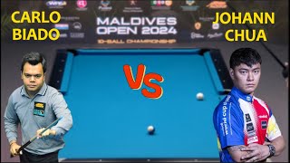 Highlights Carlo Biado vs Johann Chua Maldives Open 2024 10 Ball Championship [upl. by Sophi]