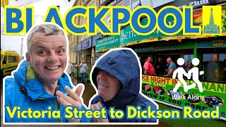 Watch us brave the pouring RAIN on a BLACKPOOL Walk from Victoria Street to Dickson Road [upl. by Zuliram]