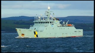 Marine Scotland vessel Minna outbound from the Clyde [upl. by Llemart]