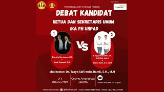 DEBAT KANDIDAT KETUA DAN SEKERTARIS UMUM IKA FH UNPAD [upl. by Monique]