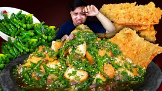 NYERAAH 🥵🔥 MUKBANG TAHU GEJROT PAKE 200 CABE TERPEDAS BANJIR CABE IJO [upl. by Yarezed]