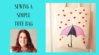 Sewing a easy lined tote bag and applying pockets on your sewing machine sewing tutorial [upl. by Nimrahc]