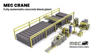 MEC CRANE Concrete Block plant  Automation amp Efficiency for Concrete Block Manufacturing  Mecmetal [upl. by Nyliram624]