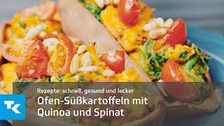 OfenSüßkartoffeln mit Quinoa und Spinat [upl. by Eirovi]