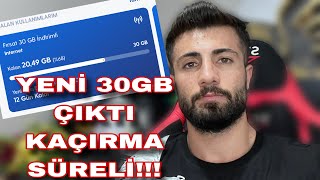 TURKCELL GÜNCEL 30GB HEDİYE İNTERNET KAMPANYASI KAÇIRMA [upl. by Ettenoj]