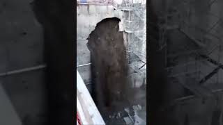 Retaining wall fail jjsafetyllc safetyfirst retainingwallfail constructionfail [upl. by Aynik]